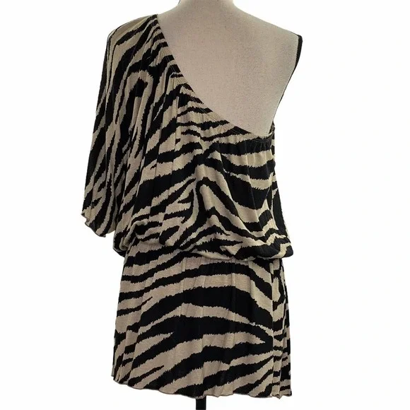 LANE Bryant Zebra One Shoulder Mini Dress 26/28 - Picture 3 of 10